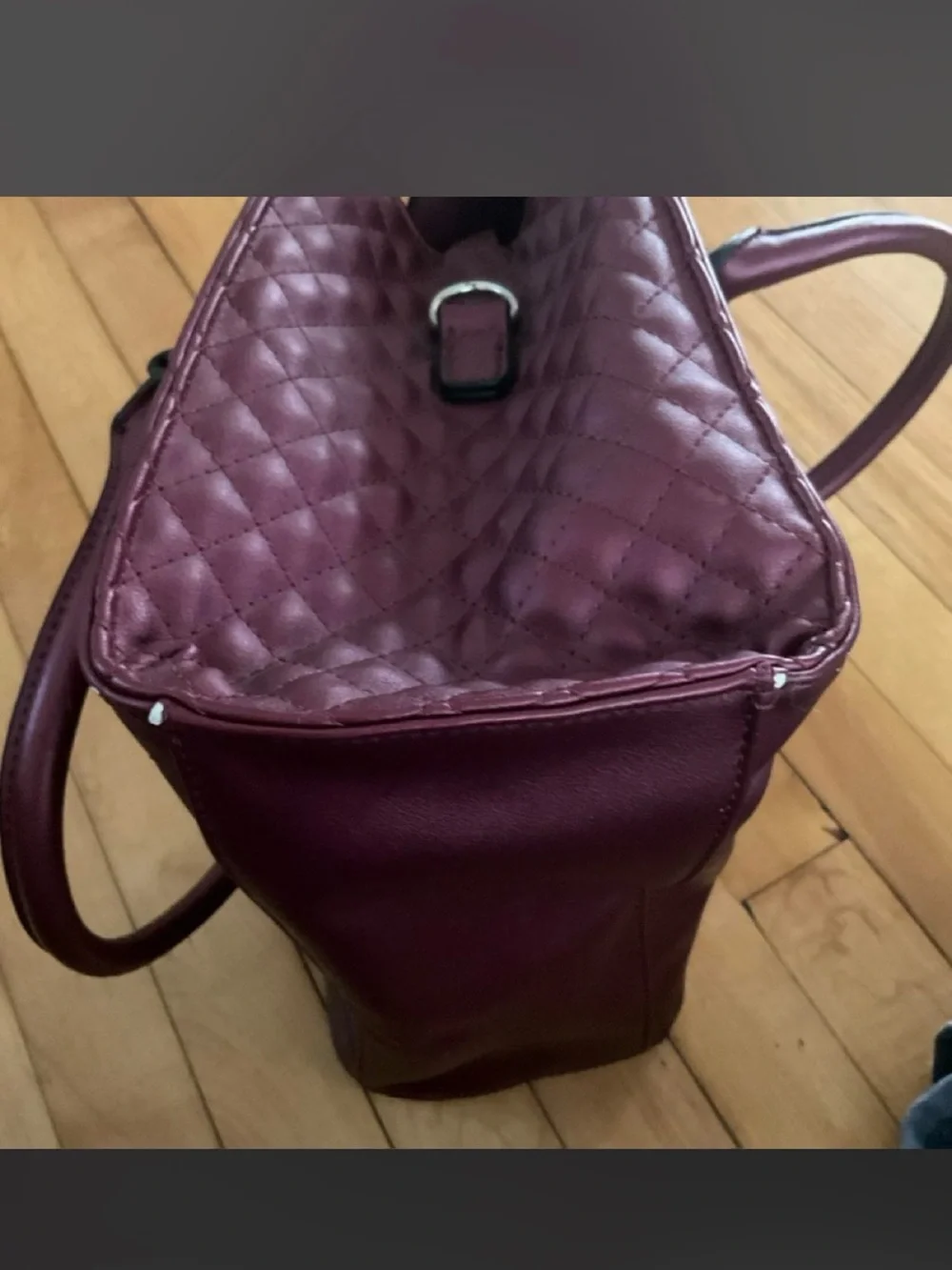 Guess Metallic Fuchsia Quilted Satchel